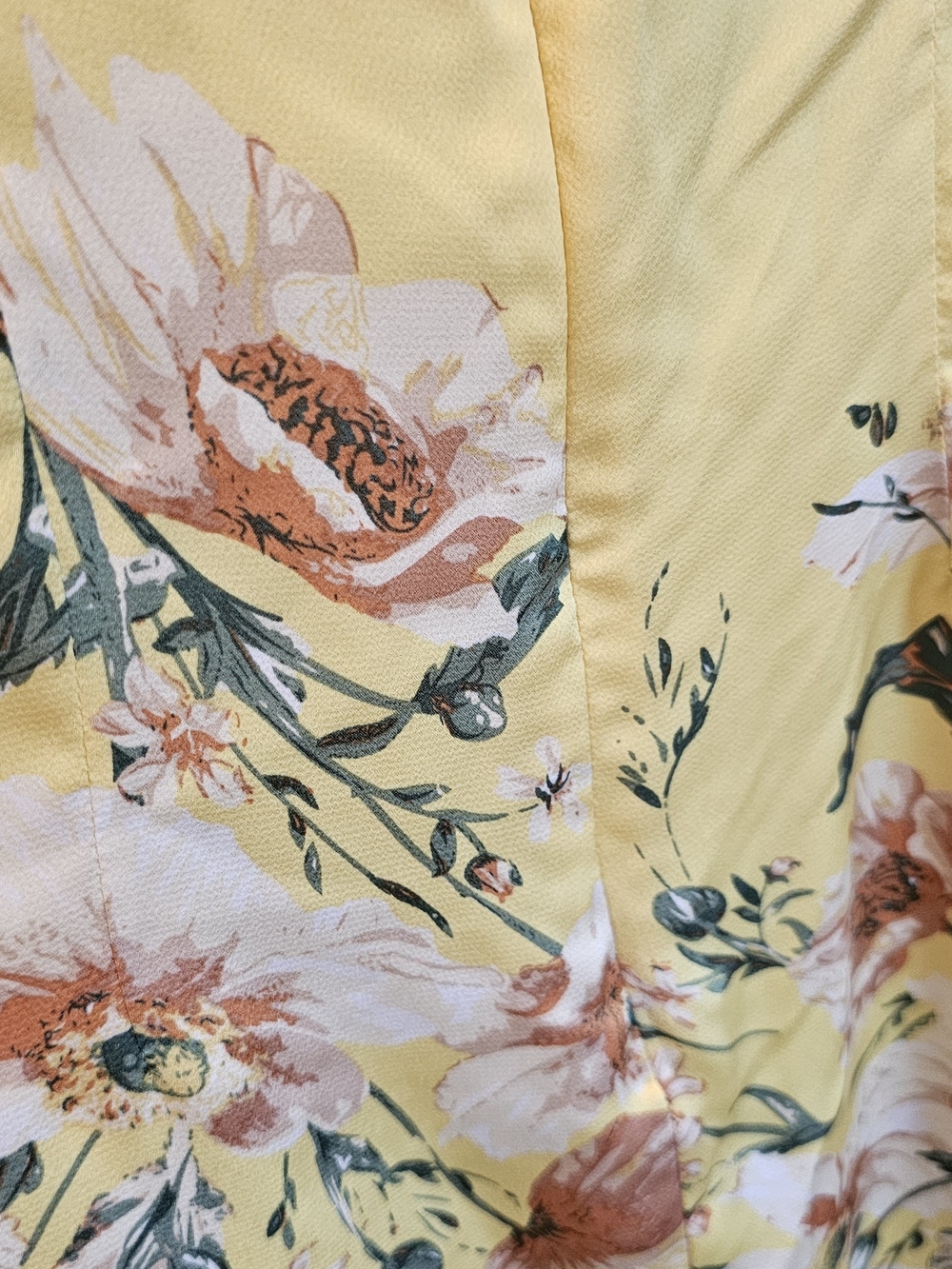 Lulu's Yellow Floral Cowl Midi Slip Dress - Picture 8 of 9